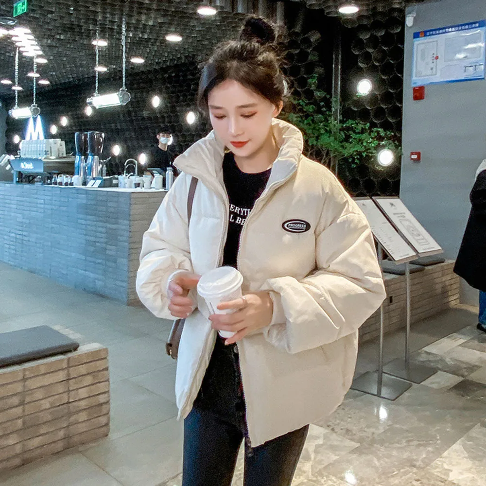 

Women's Winter Down Jacket Casual Fashion Simple Commuter Style Long-sleeved Pockets Solid Color Warmth Thick Solid Color Top