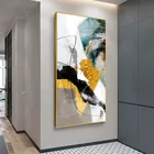 Абстрактная черно-белая золотая линия плакат скандинавский искусство растения Холст Картина маслом Современный стиль Настенная картина для декора гостиной