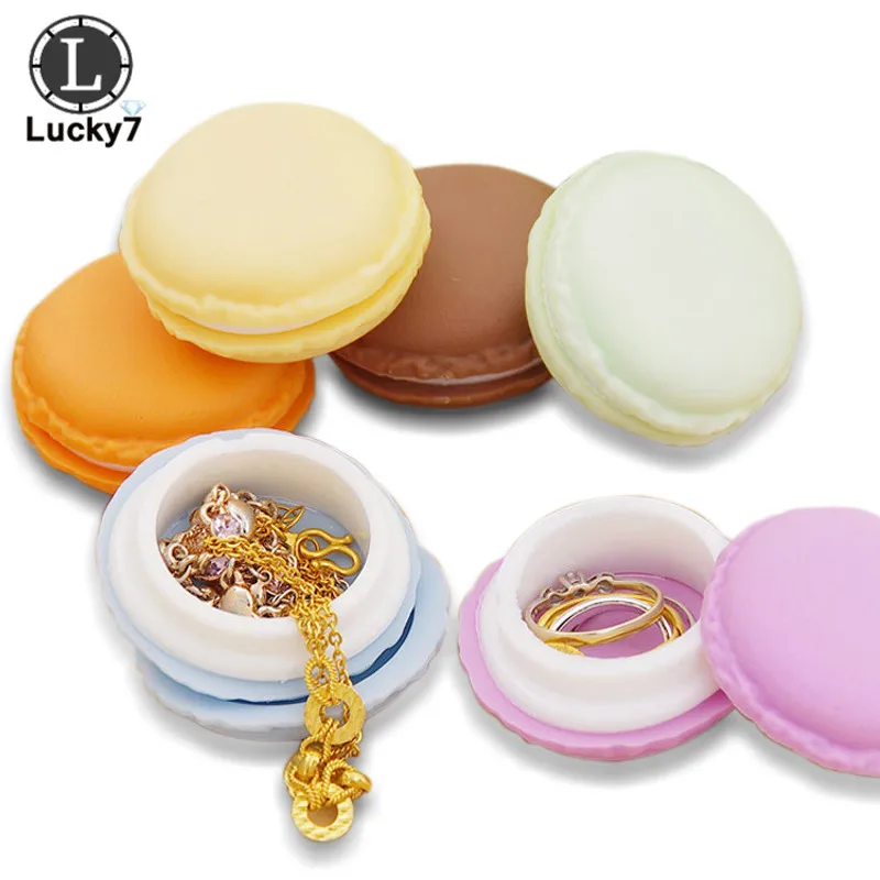 

Wholesale 5pcs/lot Portable Cute Color Jewelry Ring Necklace Carrying Case Mini Lovely Macaron Earring Organizer Storage Box