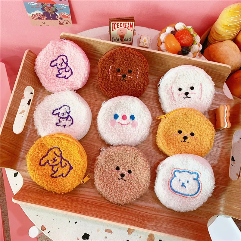 

Kawaii Cute Plush Coin Purse Smile Bear INS Style Cute Cosmetics Storage Pouch Bag Small Mini Wallet For Toddler Kids