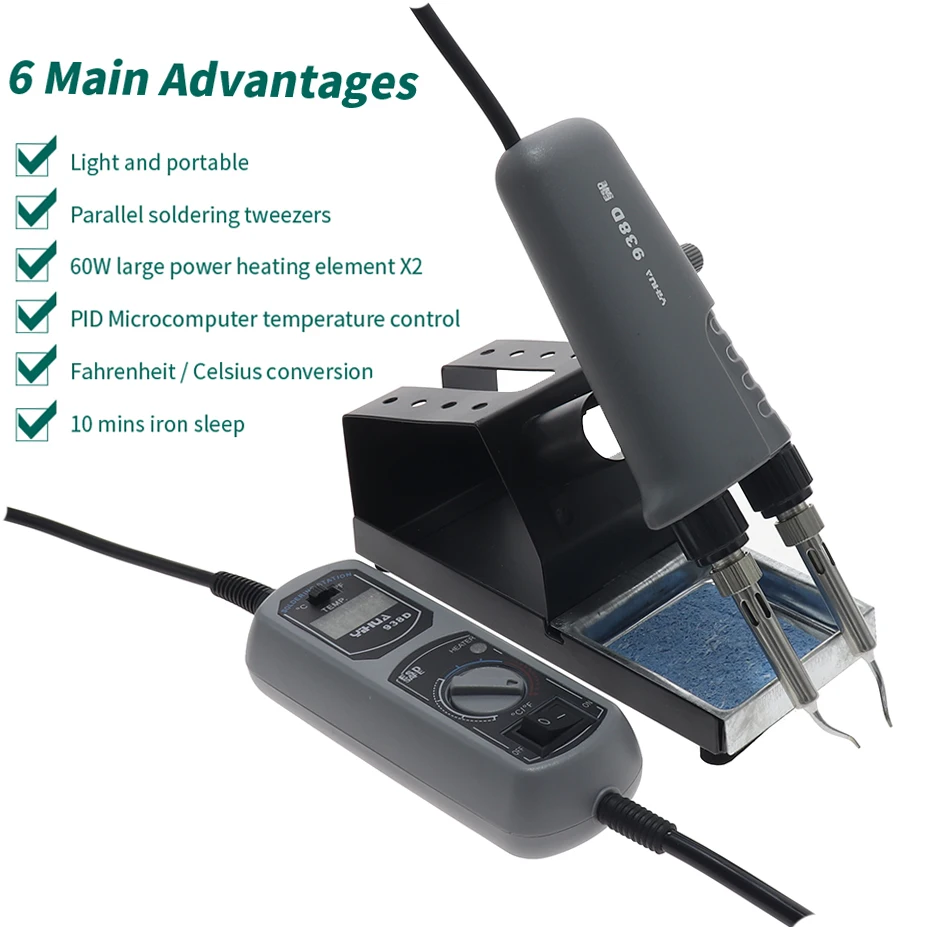 

YIHUA 938D 110V/220V Portable Hot tweezers Mini Soldering Station Hot Tweezer for BGA SMD repairing