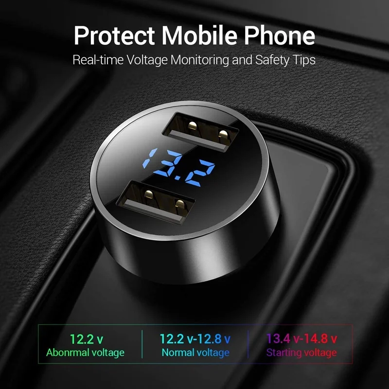 Автомобильное зарядное устройство с двумя USB-портами 24 Вт 4 8 А | Мобильные
