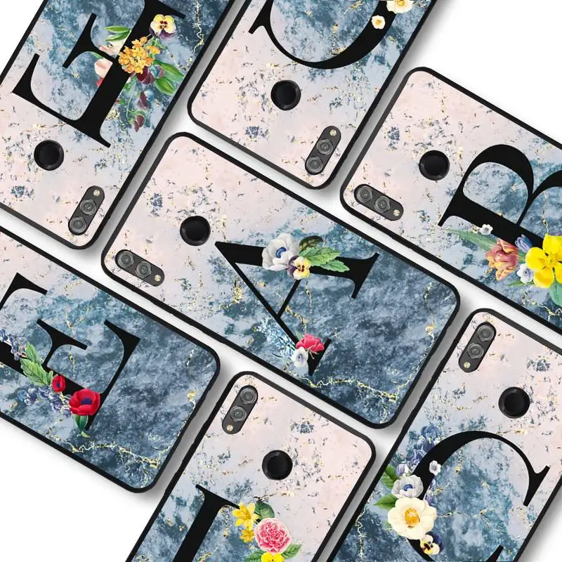 

Marble Letter A Z Crown Phone Case For Huawei honor10Lite 10i 20 8x 10 for Honor9lite 9xpro Back Coque