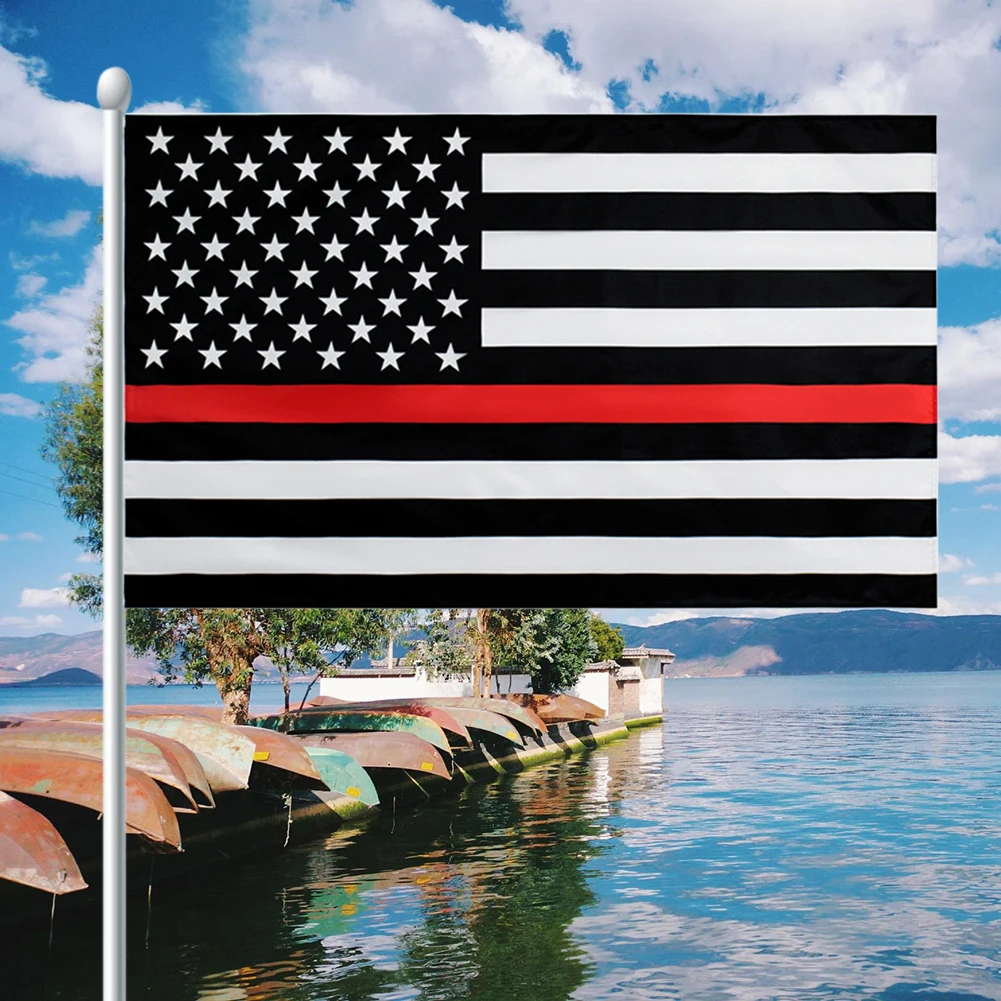 Thin Blue Line USA Flag Brass Grommets Bright Color UV Fade Resistant American Police Honoring Law Enforcement Officers | Дом и сад