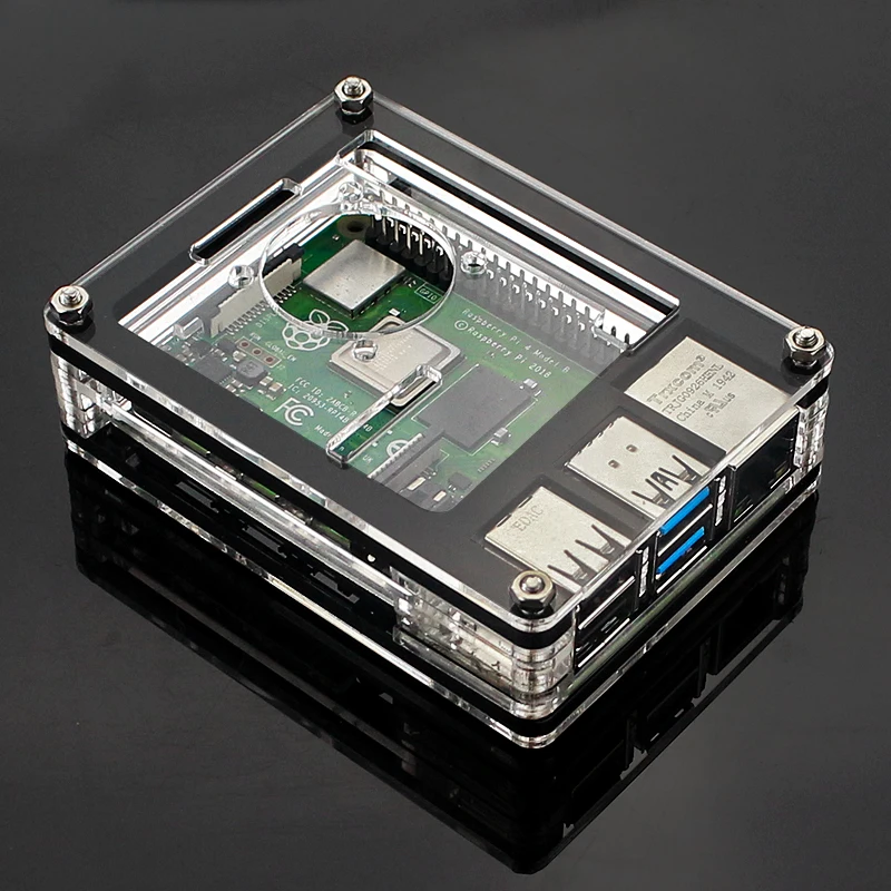 9-слойный акриловый чехол для Raspberry Pi 4 прозрачный корпус поддержка вентилятора