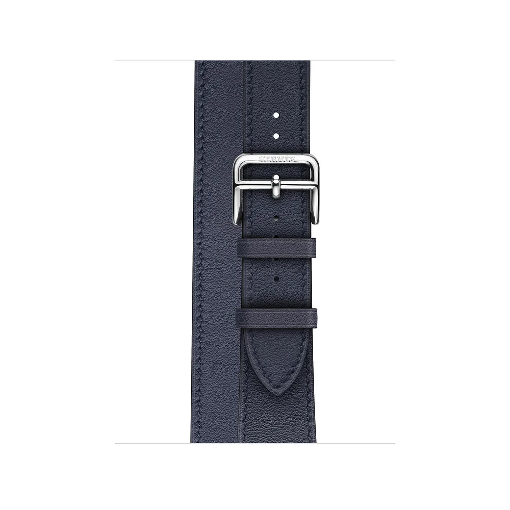 URVOI Double tour band для apple watch series 5 4 3 2 ремешок для iwatch ремень высокое качество мягкая натуральная кожа петля обертывания 38 42 мм - Цвет ремешка: Black