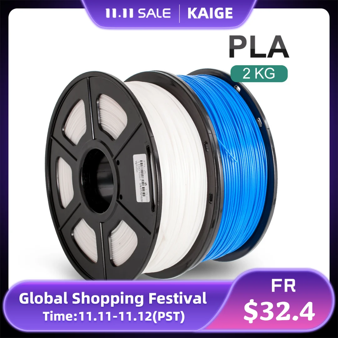 

Нить для 3D-принтера PLA, 1,75 мм, 2 рулона, с катушкой, высокочистая, без пузырей