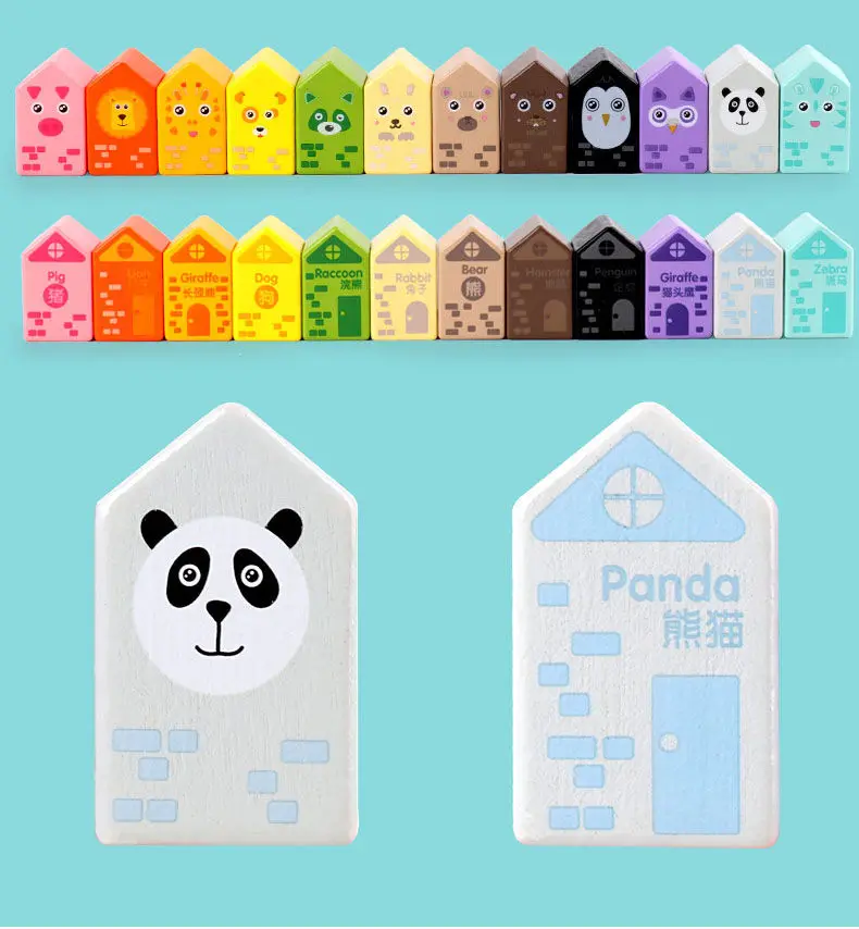 12 шт. детская деревянная игрушка в виде животного | Игрушки и хобби