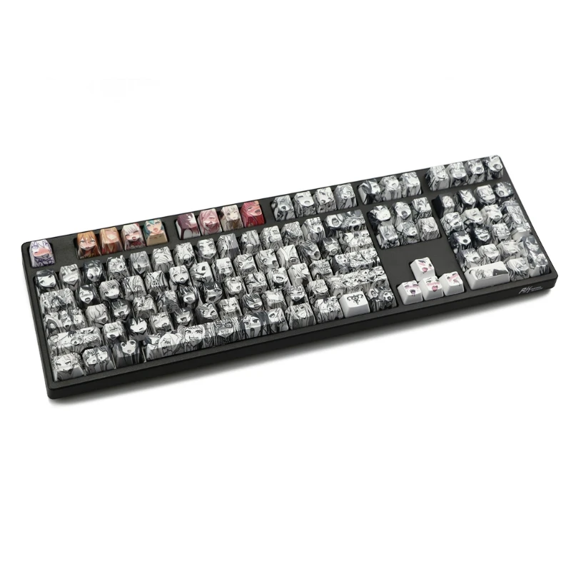 

PBT 108 key Ahegao Keycap Dye Sublimation OEM Profile Anime Keyboard Keycap G6DC