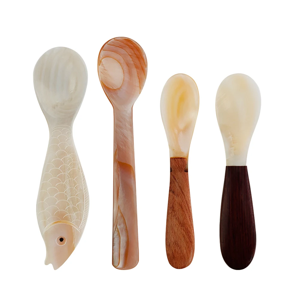 Natural Shell Spoon Deep Sea Tableware Home Seasoning Box Brown Tablespoon | Дом и сад