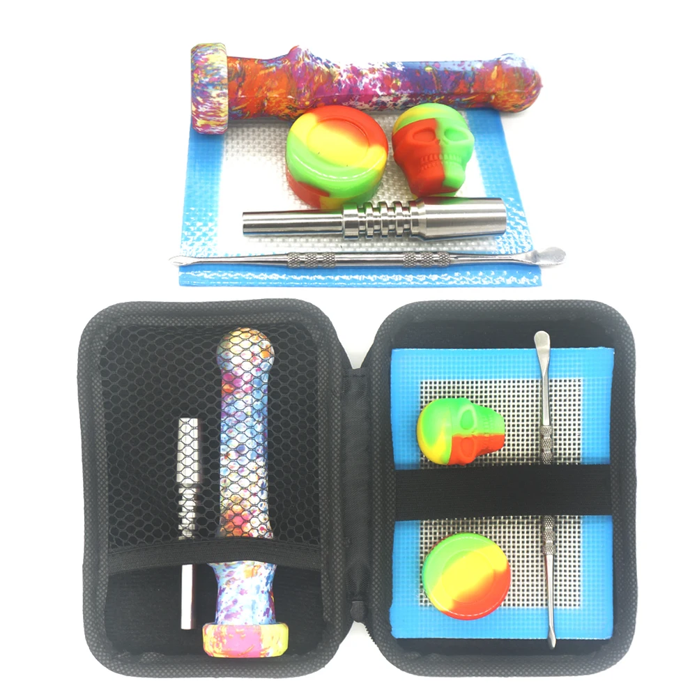 1 Набор силиконовых мазками трубы с Титан ногтей банку сигарета сорняк