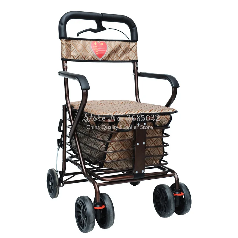 Последний дешевый пожилой скутер складной корзина с деревянным сиденьем
