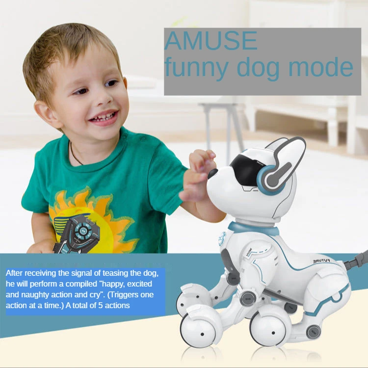 Electronic RC Robot Dog Stunt Voice Control Dance Singing Imitat Animal Sounds Intellectual Development Toys for Kids | Канцтовары для