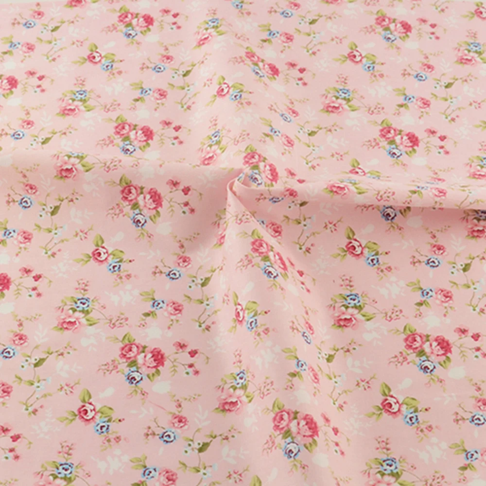 Pink Flower Cotton Fabric Teramila Fabrics Bedding Clothing Patchwork Quilting Sewing Cloth Cover Crafts Home Textile Decoration | Дом и сад