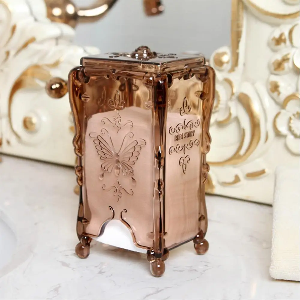 

60% Hot Sales!!! Vintage Dust Proof Cosmetic Cotton Pad Pull Out Dispenser Container Storage Box