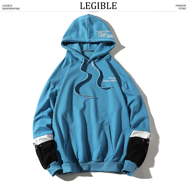 Разборчивые мужские толстовки с капюшоном демисезонные Свободные буквенным