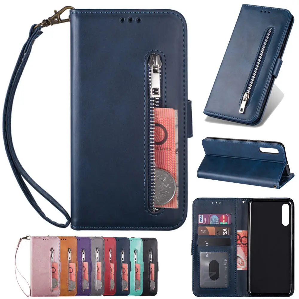 Чехол-бумажник чехол для samsung A50S A40S A30S A20S A10S A90 5G Galaxy A5 A6 A7 класса люкс из искусственной кожи с откидной крышкой чехол застежка-молния обложка книги
