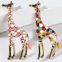 enamel giraffe brooches for women cute animal brooch pin fashion jewelry color gift for kids exquisite broches