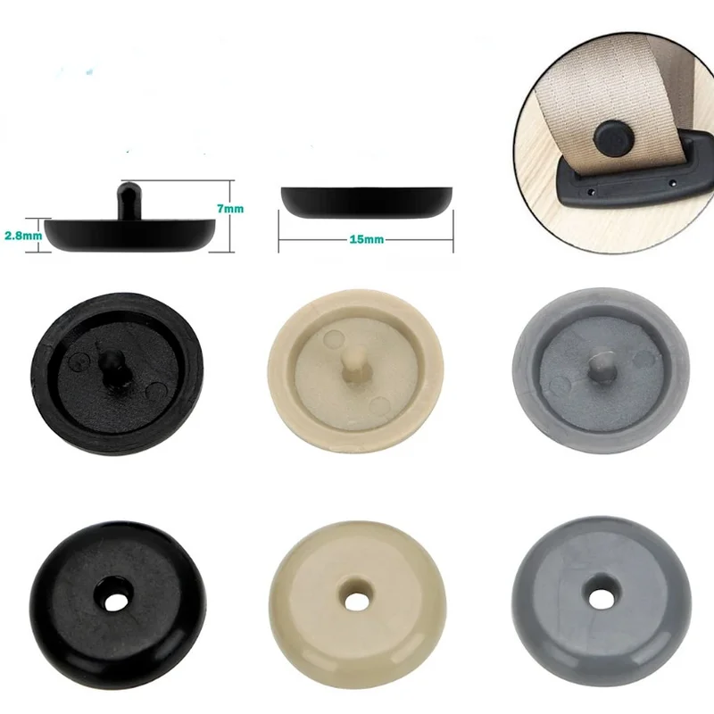 

10pcs Car Safety Seat Belt Buckle Stopper Automobile Seatbelt Spacing Limit Stop Plastic Black/Gray/Beige