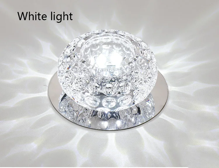 White light Светодиодный хрустальный потолочный светильник s современный круговой мини потолочный светильник светодиодный светильник для гостиной спальни прохода коридора кухни крыльца 3 Вт 5 Вт - Цвет корпуса: White light