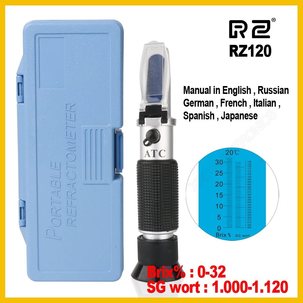 RZ Подлинная Розничная посылка рефрактометр пива Brix сусла сахар алкоголя SG