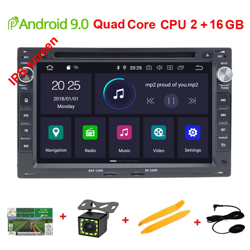 2GRAM 16G RAM DSP ips 4G Android 9,0 Автомобильный gps для VW PASSAT B5 B4 JETTA BORA GOLF 4 SHARAN POLO MK5 MK4 MK3 T5 транспортер для peugeot 307 dvd - Цвет: 2GRAM 16G RAM