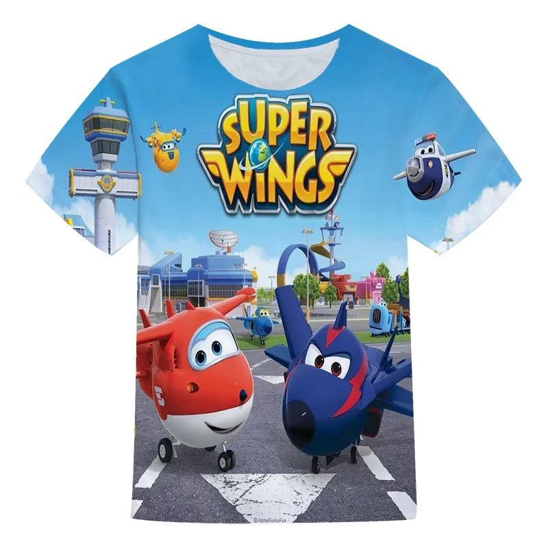 Футболка 3D для мальчиков и девочек одежда с принтом Super Wing Kawai футболка коротким