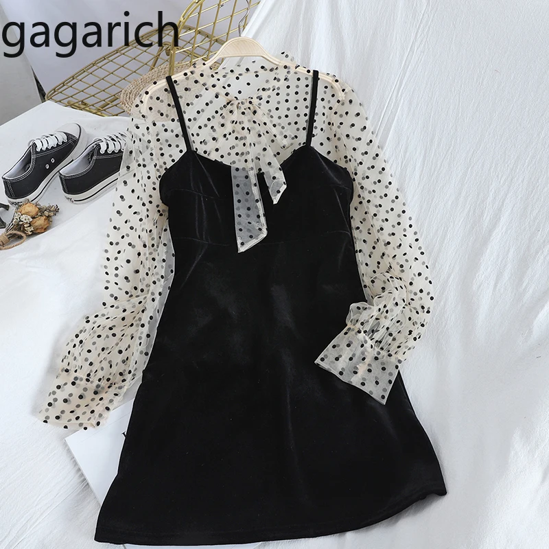 Gagarich для женщин комплект из 2 предметов Дамы Стенд воротник кружево до горошек