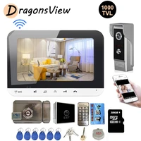 dragonsview wifi intercom video door phone with electric lock wireless 1000tvl doorbell camera night vision record remote unlock