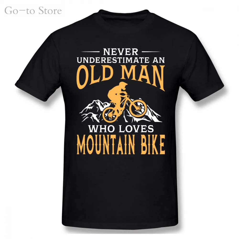 

Never Underestimate An Old Man With A Mountain Bike T Shirt Boy Pure Cotton Short Sleeve MTB Tees Guys Punk Designer Streetwear