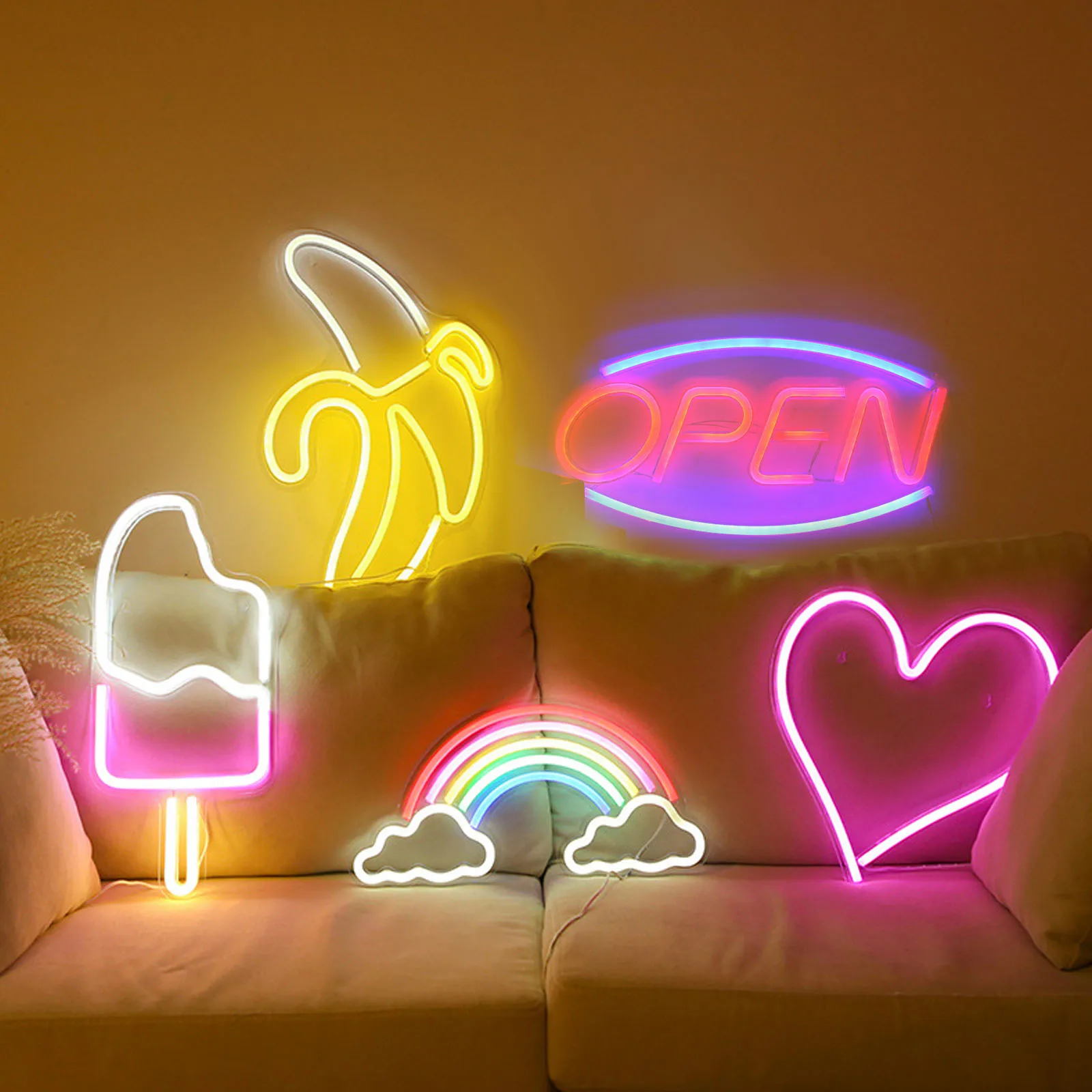 

1pc LED Neon Sign Neon Modeling Lamp USB Powered Widely Used Neon Table Lamp Neon Decorative Lamp Neon Night Light
