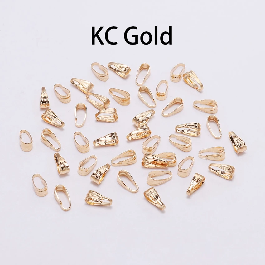 KC Gold 100 шт./лот, браслет, ожерелье, сделай сам, аксессуары для ювелирных изделий, амулеты, зажимы для подвески, застежка, разъемы для изготовления ювелирных изделий - Цвет: KC Gold