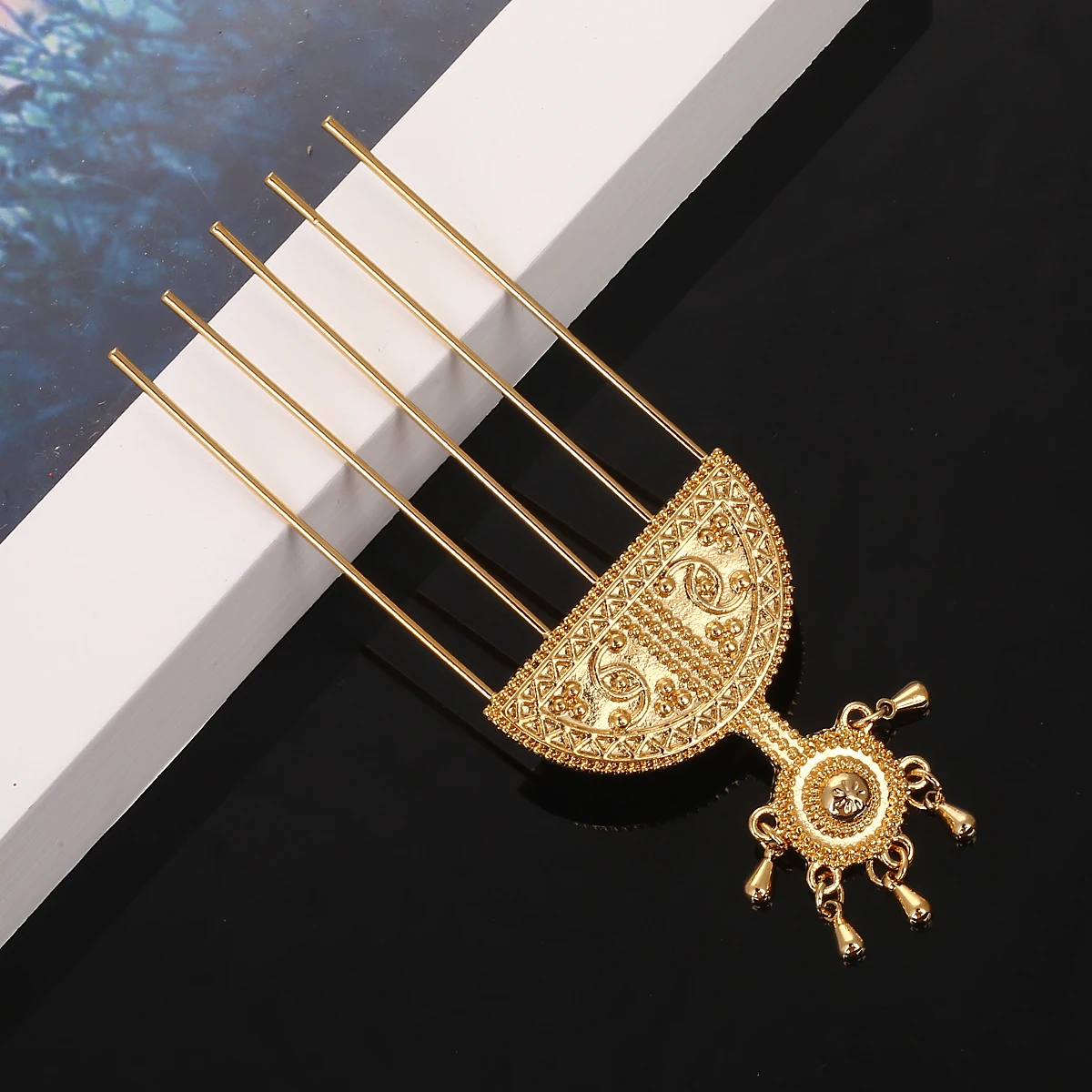 Эфиопский золотые цветная шпилька для волос Африке заколка Эритрея Кении