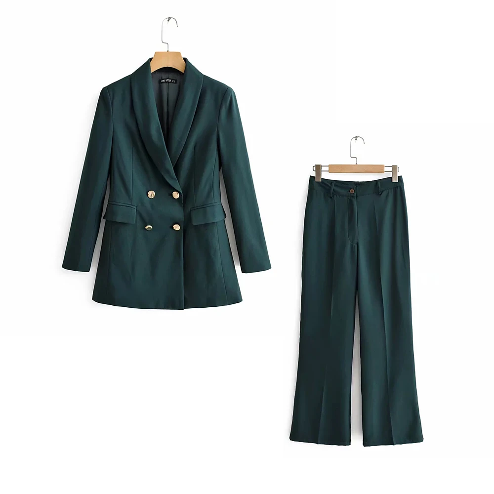 Женский элегантный костюм двойка модный с блейзером на осень и зиму