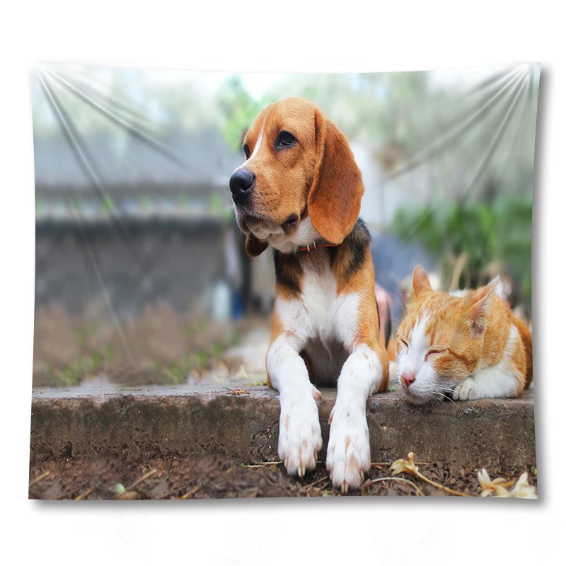 

Cartoon Dog Wall Hanging Carpet Tapestry Sea Beach Cloth Mat Blanket Home Decoration