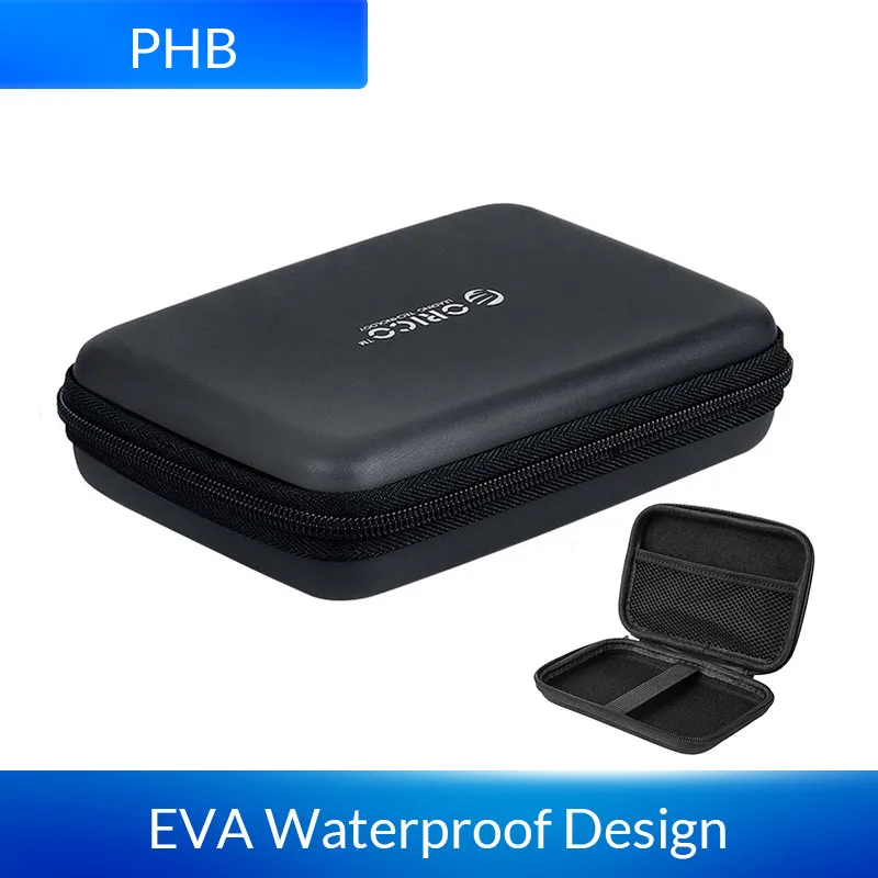 PHB Чехол для жесткого диска ORICO 2,5, портативный защитный чехол для внешнего жесткого диска 2,5 дюймов, жесткий диск/наушники/u-диск, корпус для жесткого диска черного цвета - Цвет: PHB