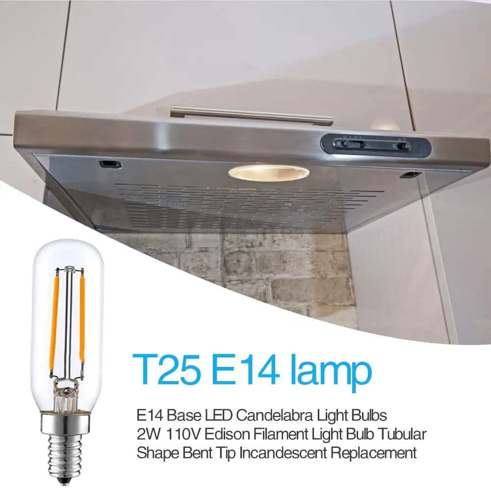 2020 Новый E14 Цоколь светодиодный канделябр лампочки 2 Вт 110 В Эдисона лампа накаливания трубка форма
