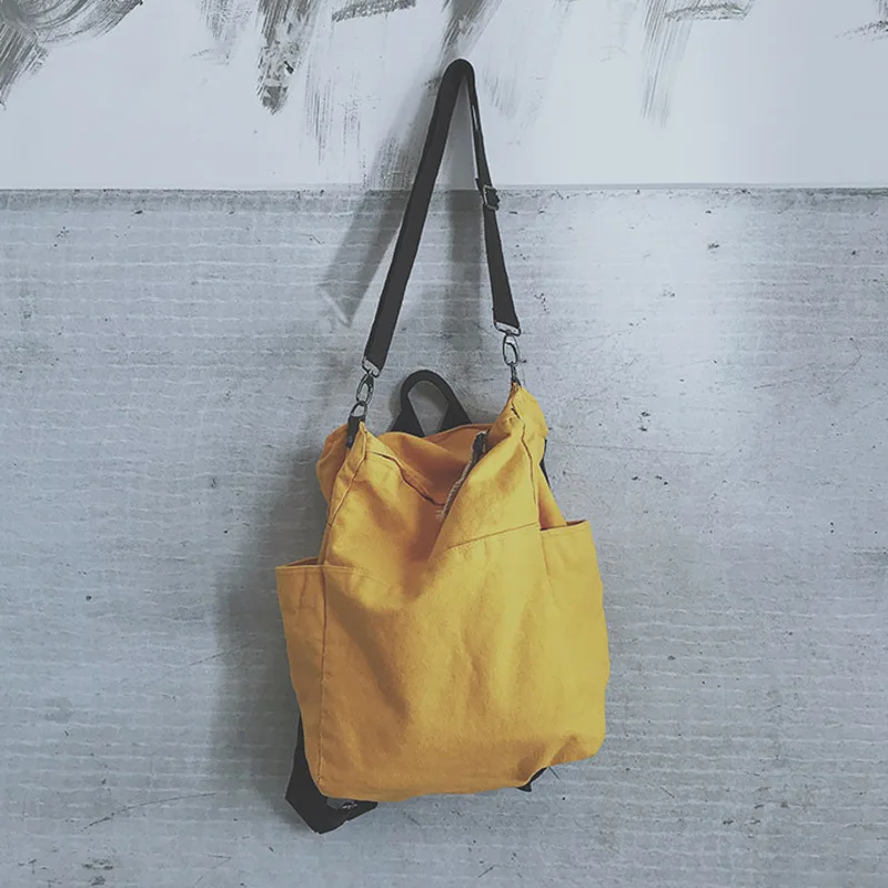 

Unisex Solid Color High Capacity Travel Backpack Laptop Canvas Women Backpack Female Schoolbag for Teenages Girls mochila mujer