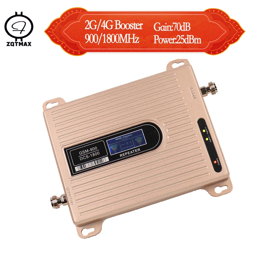 Усилитель сотового сигнала ZQTMAX 2g 4g LTE усилитель сотовой связи репитер gsm 70 дБ 900 1800