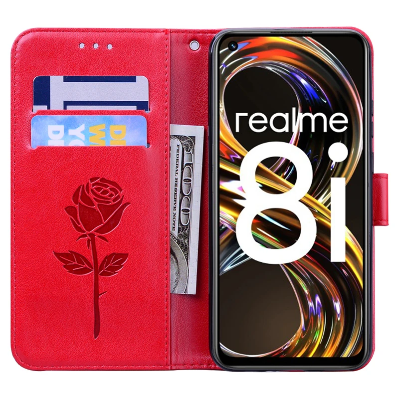 realme8i cover for realme 8i case funda coque flip leather wallet phone shell book for realme rmx3151 8 i protective etui case free global shipping