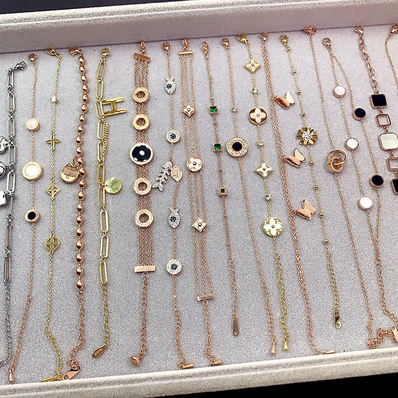 

10 Pieces/Lot Wholesale Trendy Styles Stainless Steel Bracelets Jewelry For Women And Men