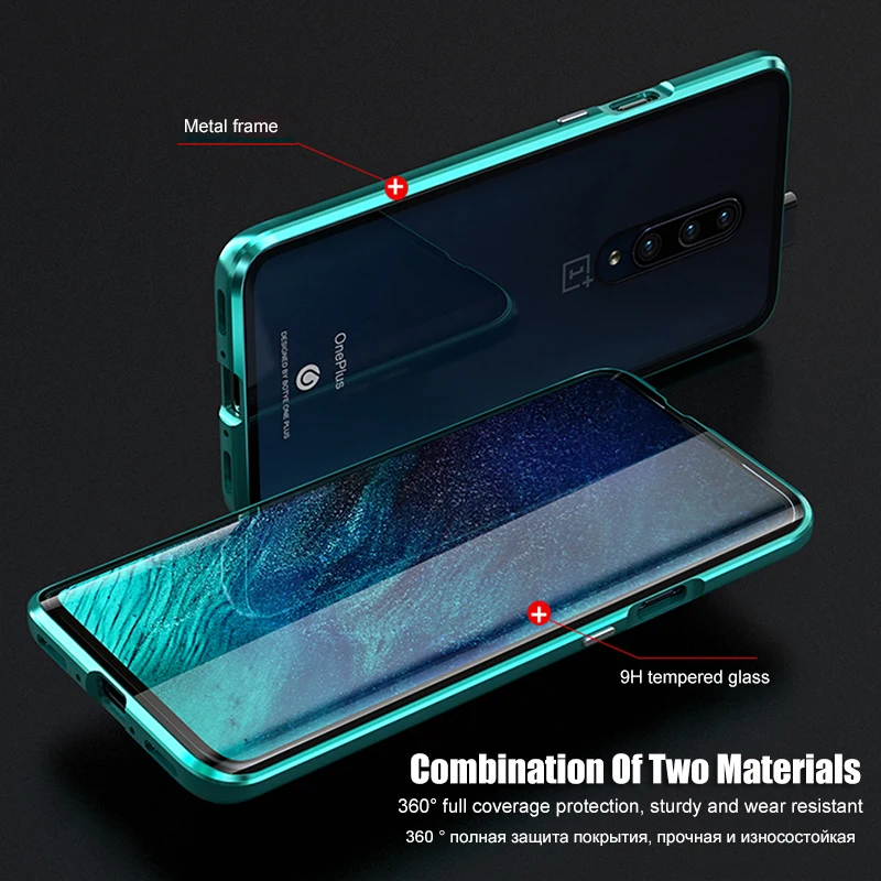Магнитный чехол s для Oneplus 7 7T Pro 6 6T двухстороннее стекло 360 Полное защитное