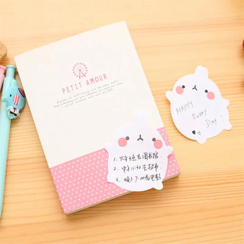 Симпатичный кролик Molang самоклеящийся блокнот для записей стикер заток этикетка