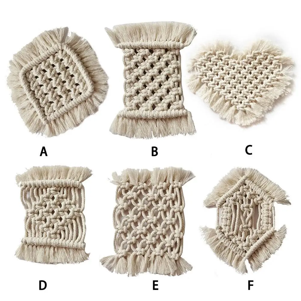 Плетеная подставка богемная скатерть маленькая ручной работы DIY настольное