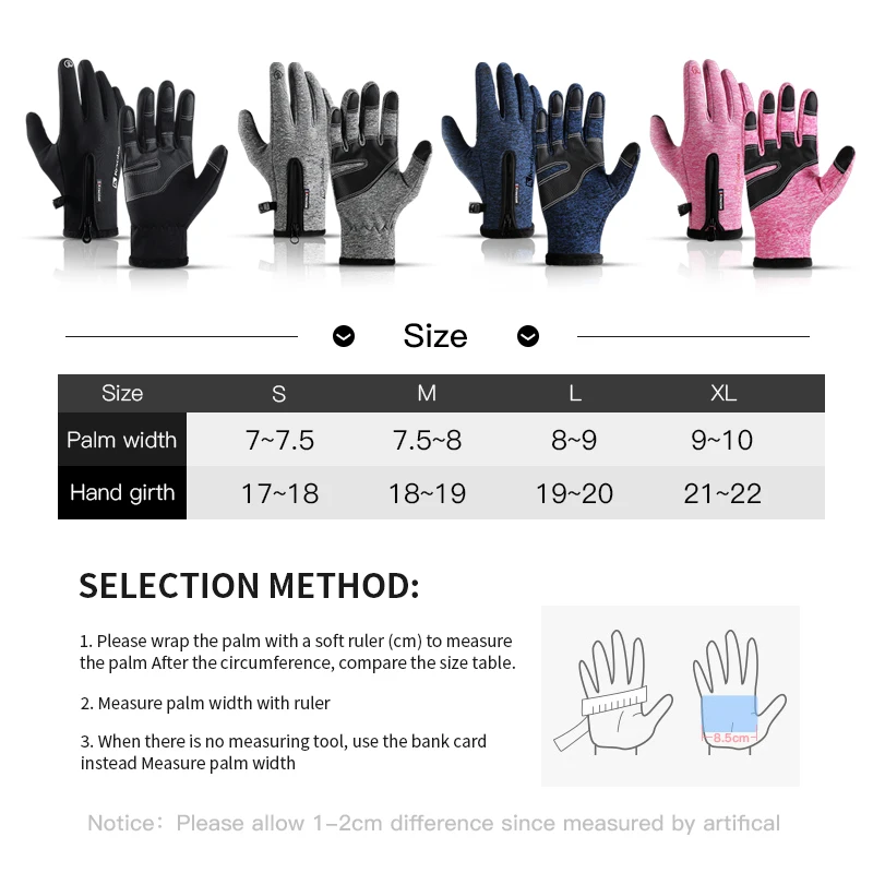 

Men Winter Warm Gloves Waterproof Windproof Gloves Touchscreen For Cycling Full Finger Thicken Unisex Cycling Protection Gloves