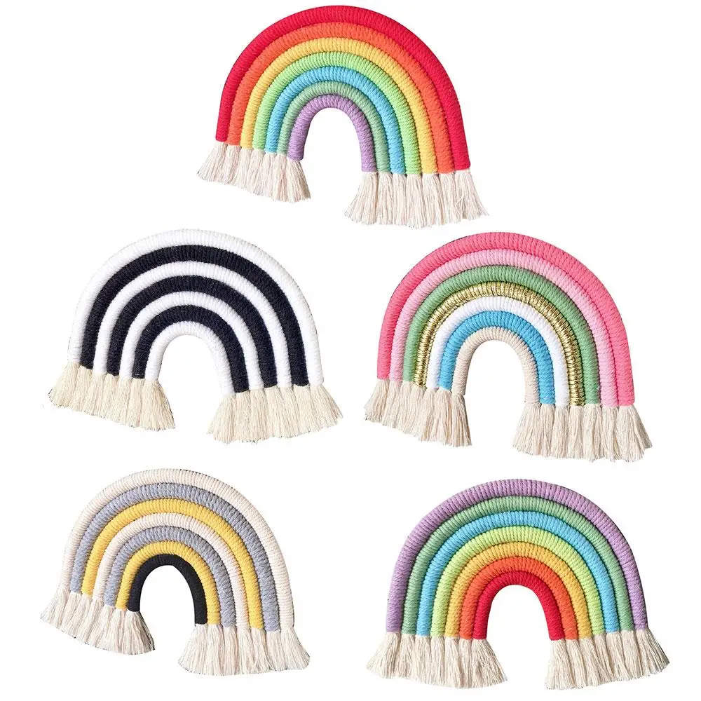 

Tapestry Rainbow Shape Tassels Christmas Decorations Gift Wedding Decoration Party Wall Decor Ornament Ins White Feather