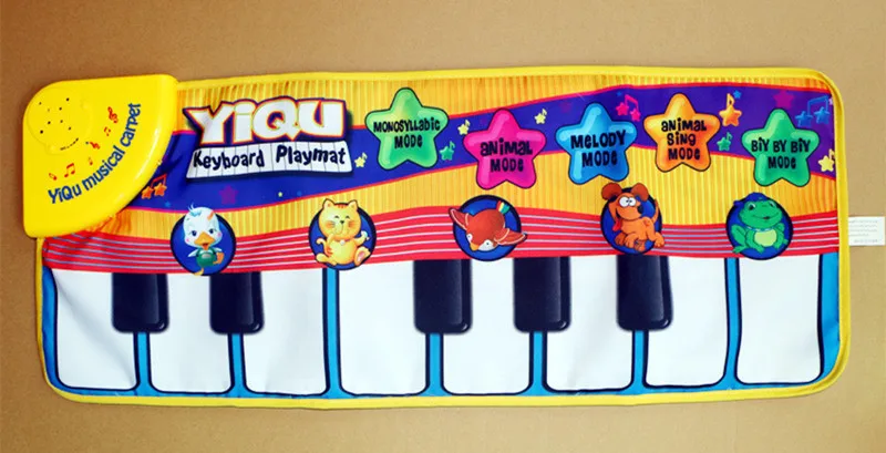 

[Funny] Baby Music Sport Game Play Singing Mat 72*28cm Kids Piano Keyboard for Animal Toy musical Carpet Crawling playmat gift