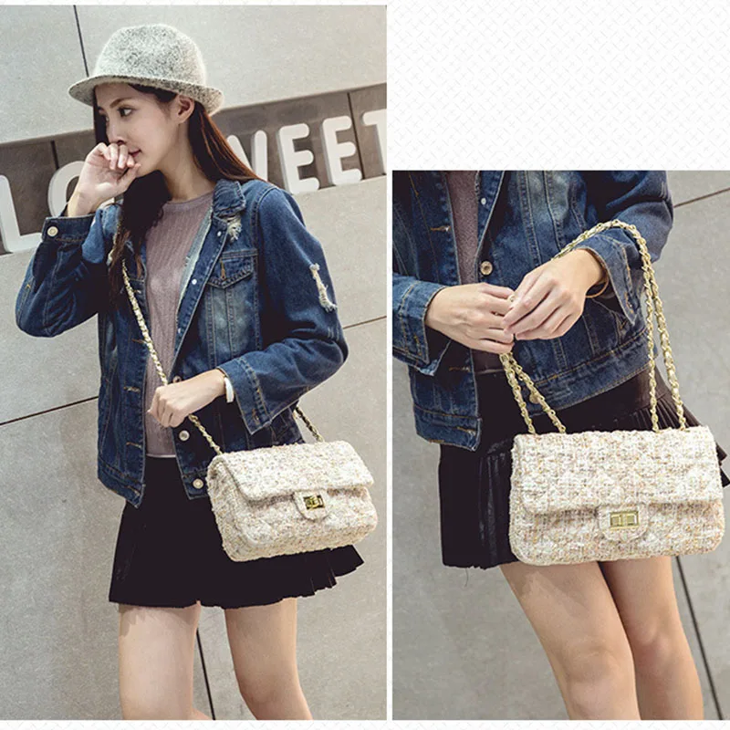 Женская шерстяная клетчатая сумка с двойным клапаном сумочка в клетку кошелек 2020