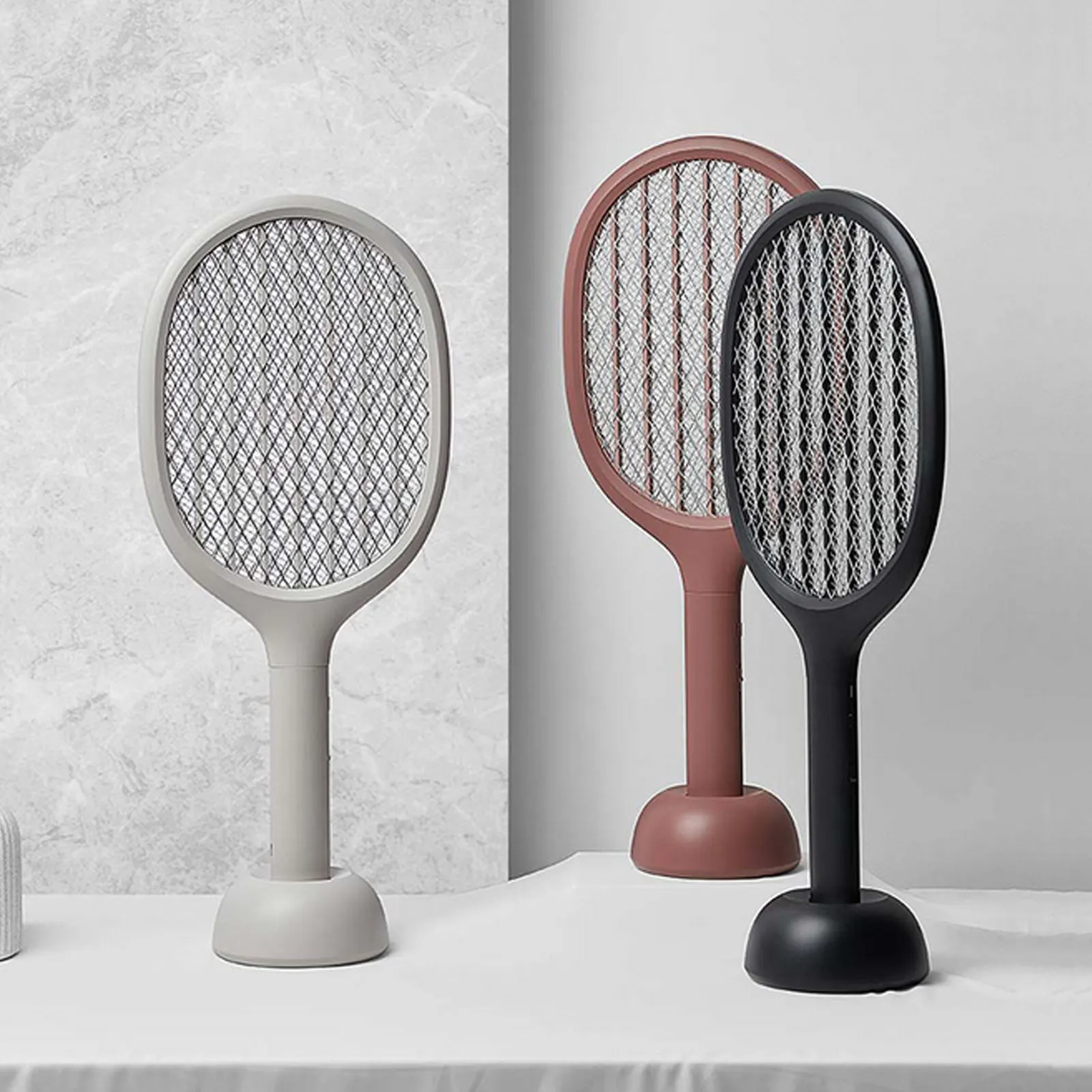 

Behogar Bug Zapper Rechargeable Handheld Electric Fly Mosquitoes Killer Swatter Racket Lamp Light with Base for Home Rooms