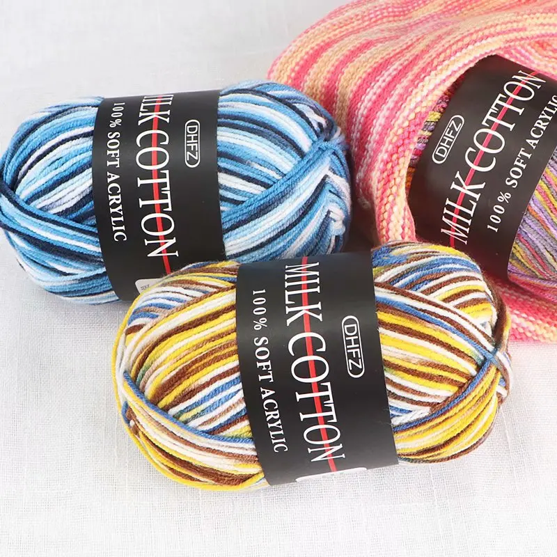 Молочная мягкая хлопчатобумажная нить хлопок 100% акриловая пряжа для свитера